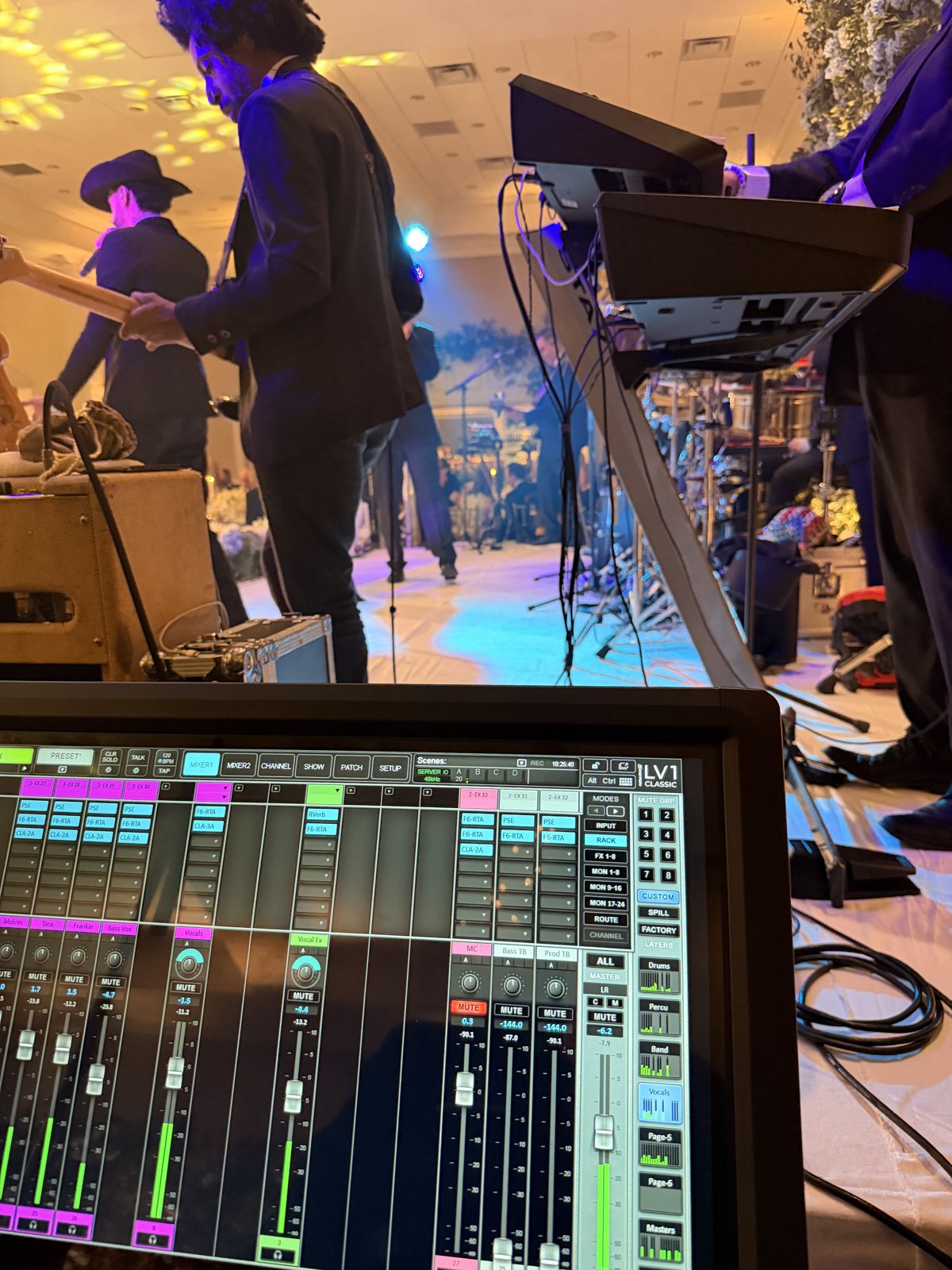 Consola digital de audio en operación